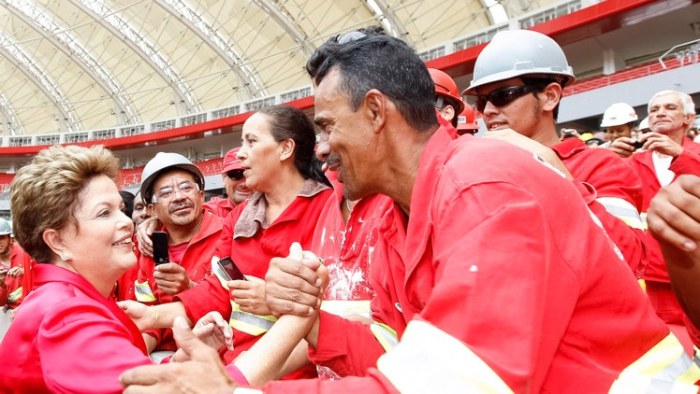 Dilma e trabalhadores